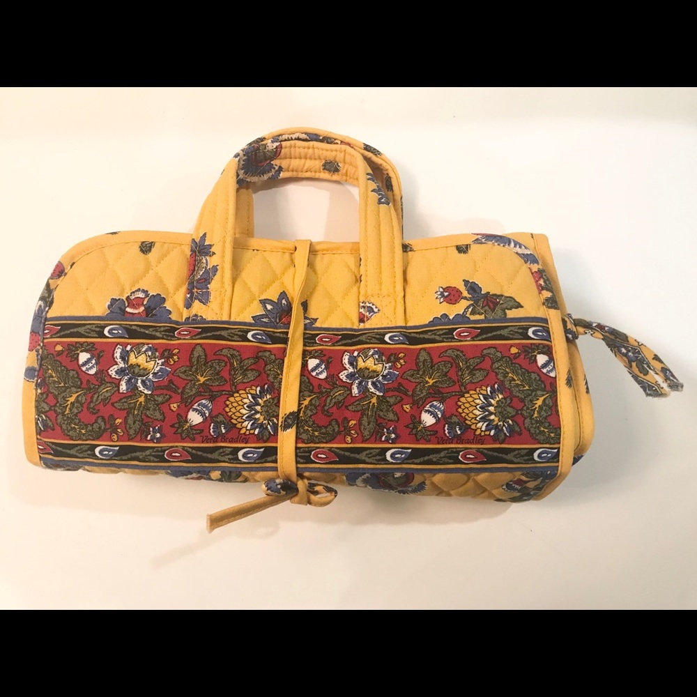 VTG Vera Bradley French Yellow Hanging Makeup Bag